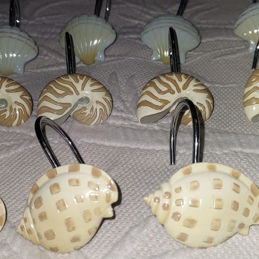 2 Sets Of 12 Shower Curtain Hooks